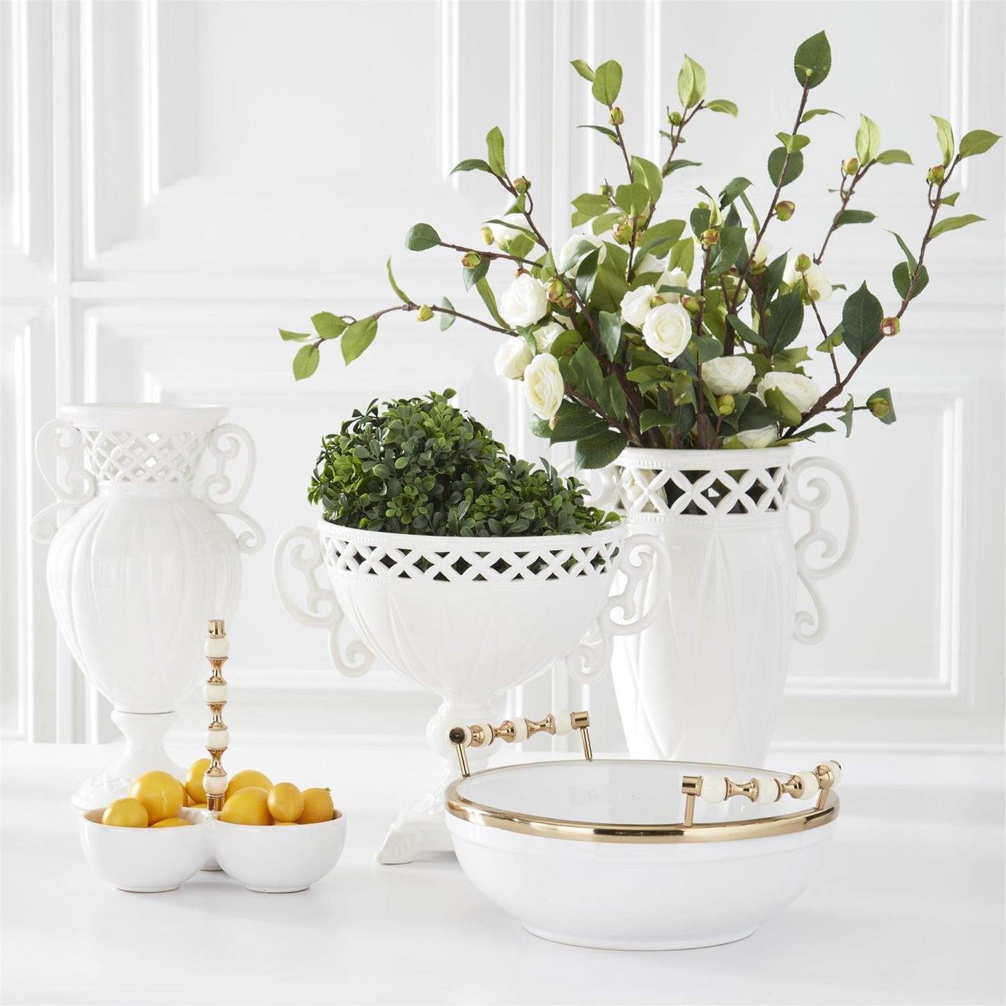 White Camellia Bloom Stem, 30in.