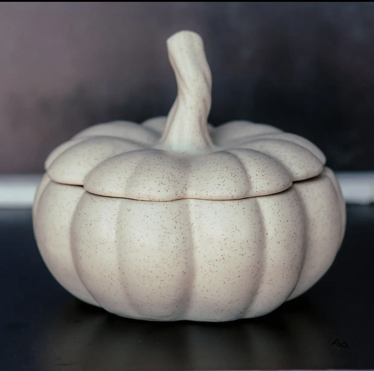 Sweet Vanilla Cinnamon White Ceramic Pumpkin Candle