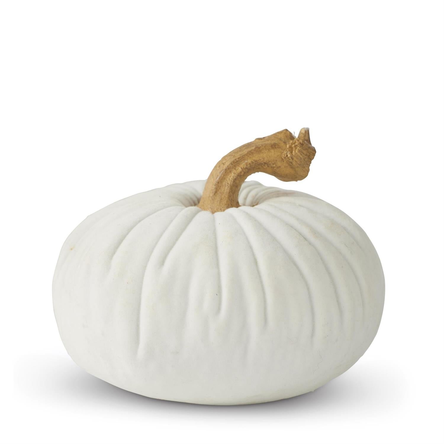 White Velvet Textured Resin Pumpkins