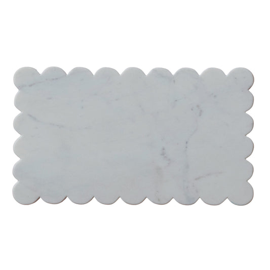 White Marble Scalloped Edge Cheese or Cutting Board
