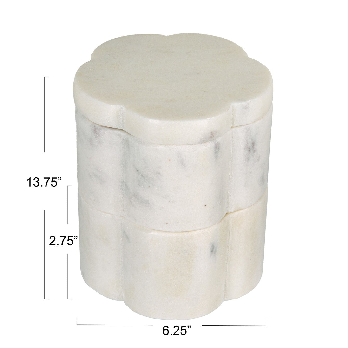 White Marble Scalloped Stackable Pinch Pots