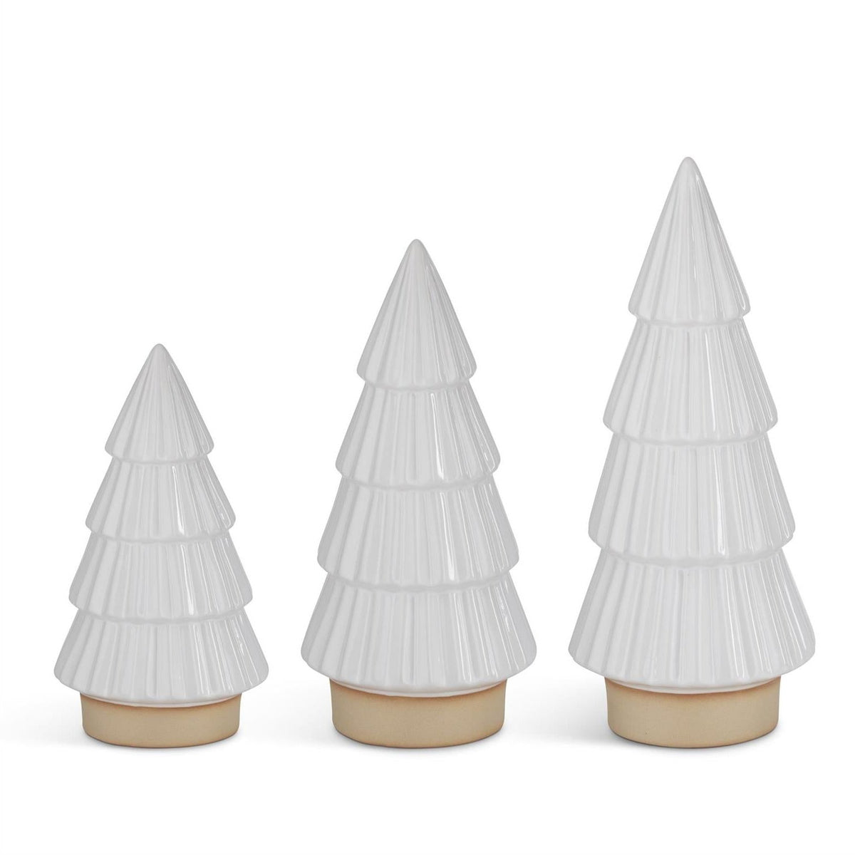 White Ribbed Ceramic Scandi Style Christmas Trees – the Bower décor market