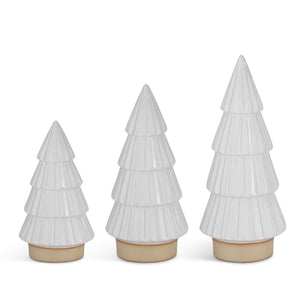 White Ribbed Ceramic Scandi Style Christmas Trees