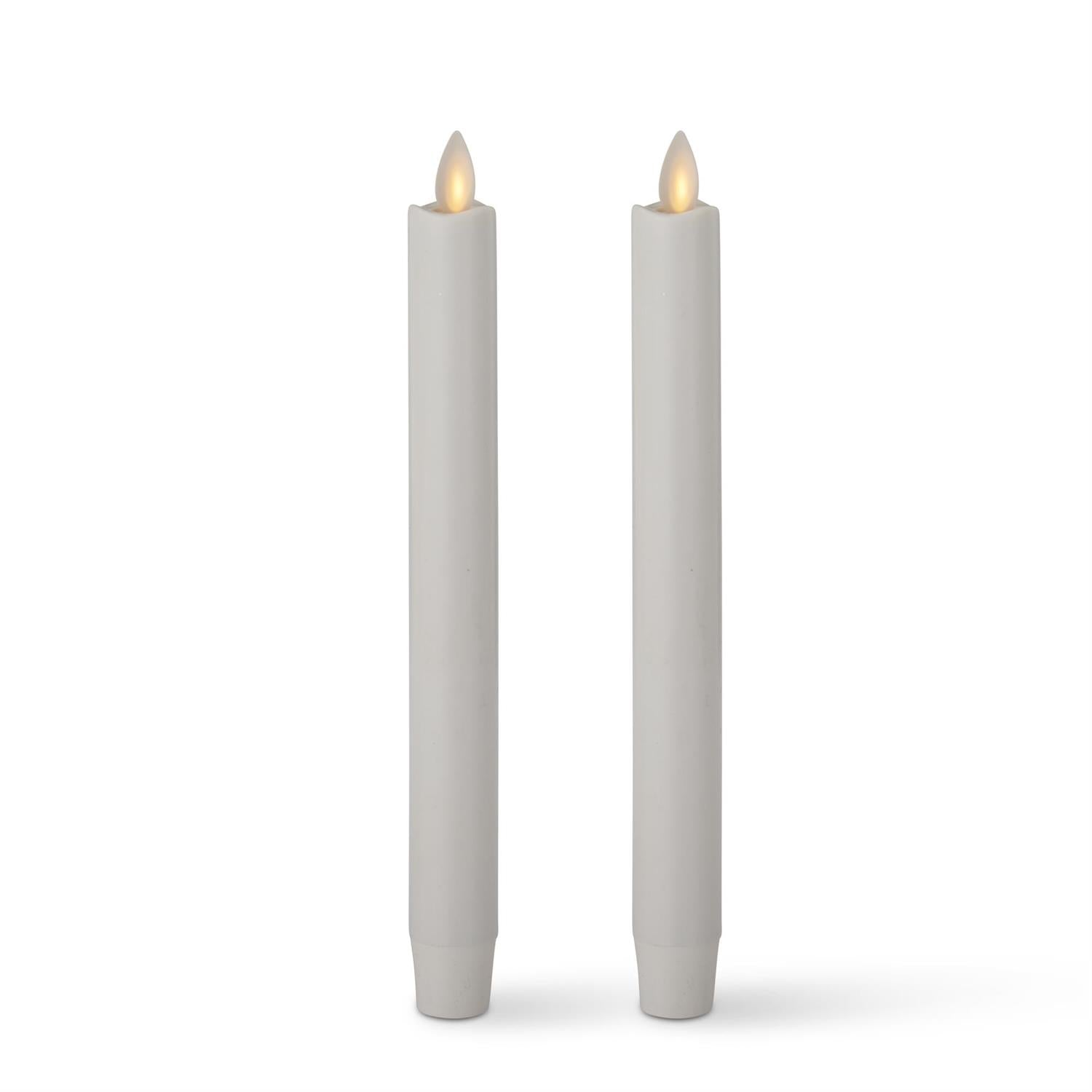 White Wax Luminara Taper Candle Set, 9.5in.H