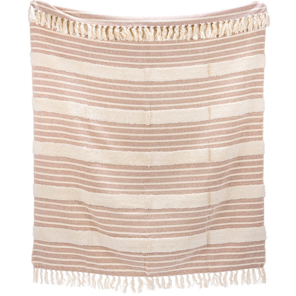 Textured Sienna Stripe Cotton Throw Blanket, 50 x 60in.