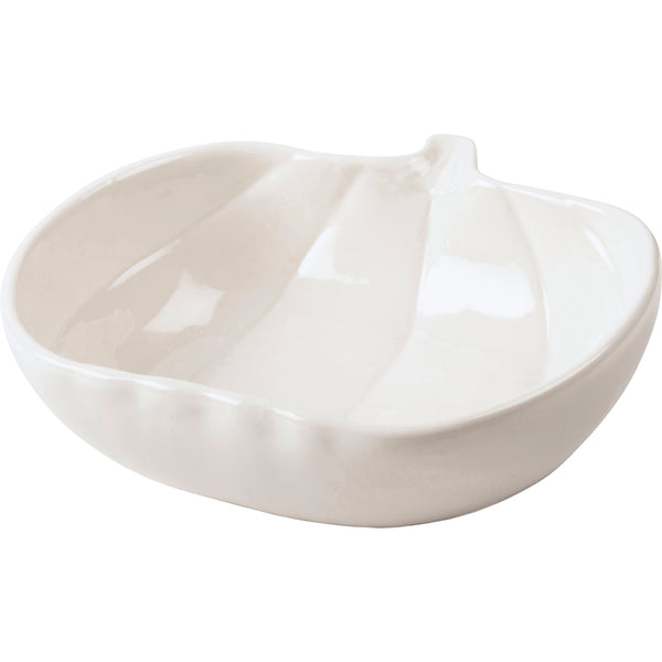 White Pumpkin-shaped Stoneware Dishes, Set of 3