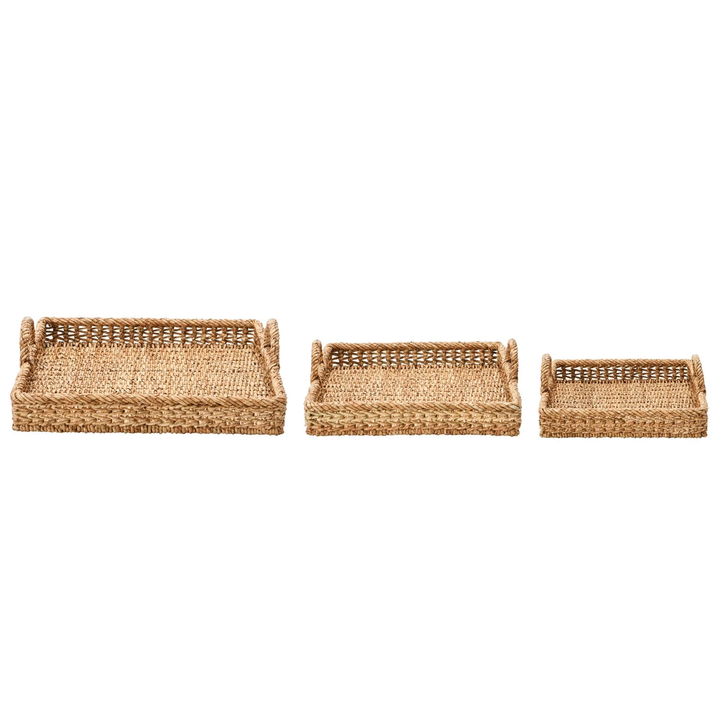 Square Woven Natural Water Hyacinth Tray