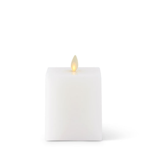 3 x 4.5 Inch Square White Wax Luminara Indoor Candle