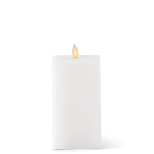 3 x 6.5 Inch Square White Wax Luminara Indoor Candle