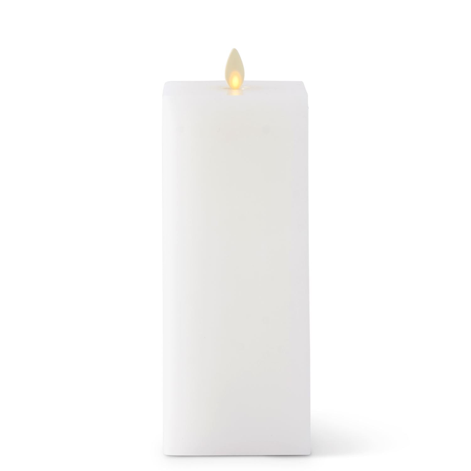 3 x 8.5 Inch Square White Wax Luminara Indoor Candle