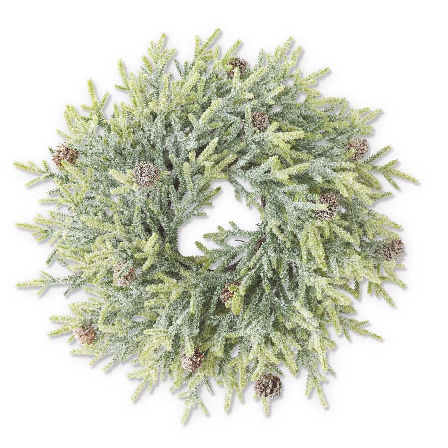 Snowy Juniper Wreath, 17"  Christmas decor the Bower Wheeling, WV