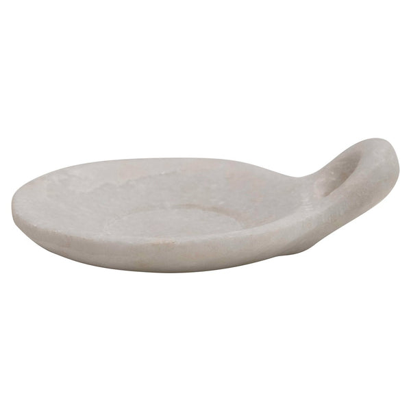 White Marble Dish with Handle,  3 1/2"W x 5"L