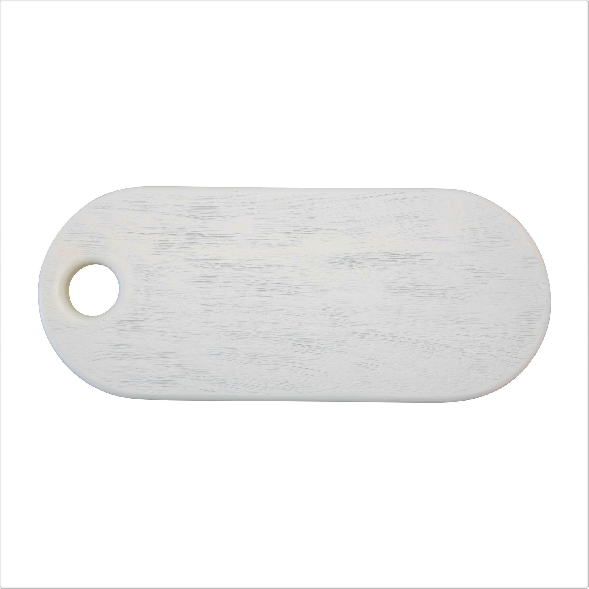 Wood Cheese Serving Board with Combed White Finish
