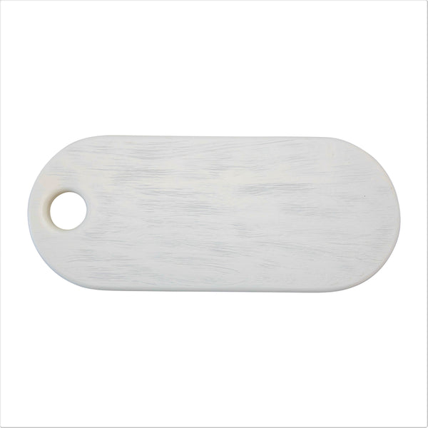 Wood Cheese Serving Board with Combed White Finish