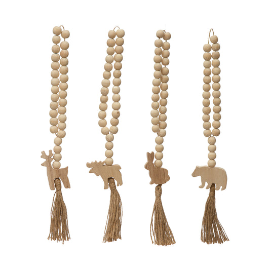 Christmas Animal Beaded Loop Garland with Tassel great for holiday decorating or gift embellishment