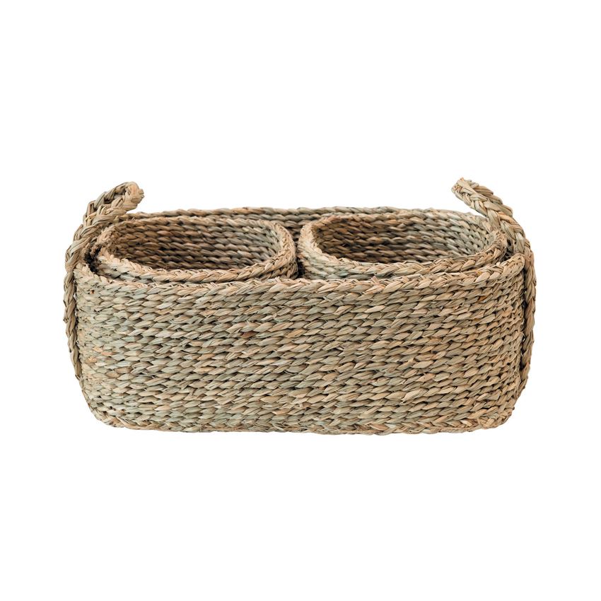 Hand-Woven Seagrass Baskets, Natural