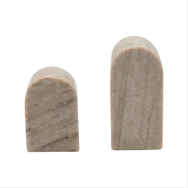 Decorative Marble Bookends, Beige, Set of 2