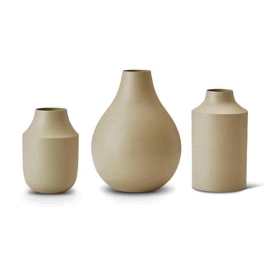 Textured Matte Beige Vase