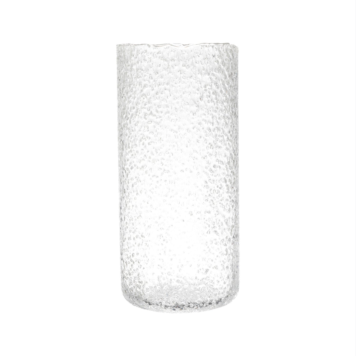 Clear Seeded Glass Hurricane, 12 in. H