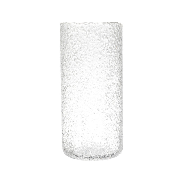 Clear Seeded Glass Hurricane, 12 in. H