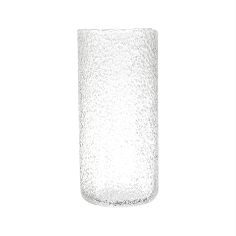 Clear Seeded Glass Hurricane, 12 in. H