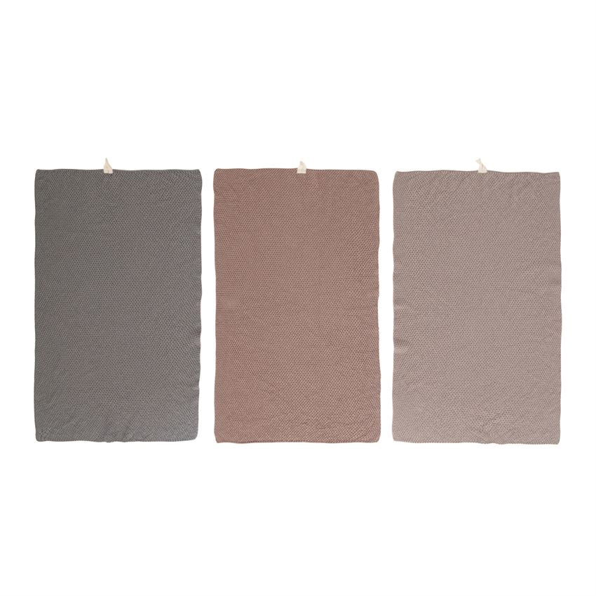 Cotton Knit Tea Towel in neutral colors, beautiful absorbent texture
