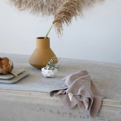 Cotton Knit Tea Towel in neutral colors, beautiful absorbent texture