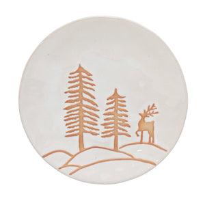Deer in Trees Holiday Plate 6.25 in.