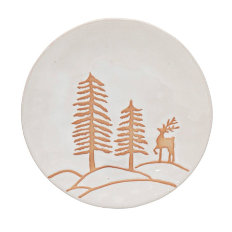 Deer in Trees Holiday Plate 6.25 in.