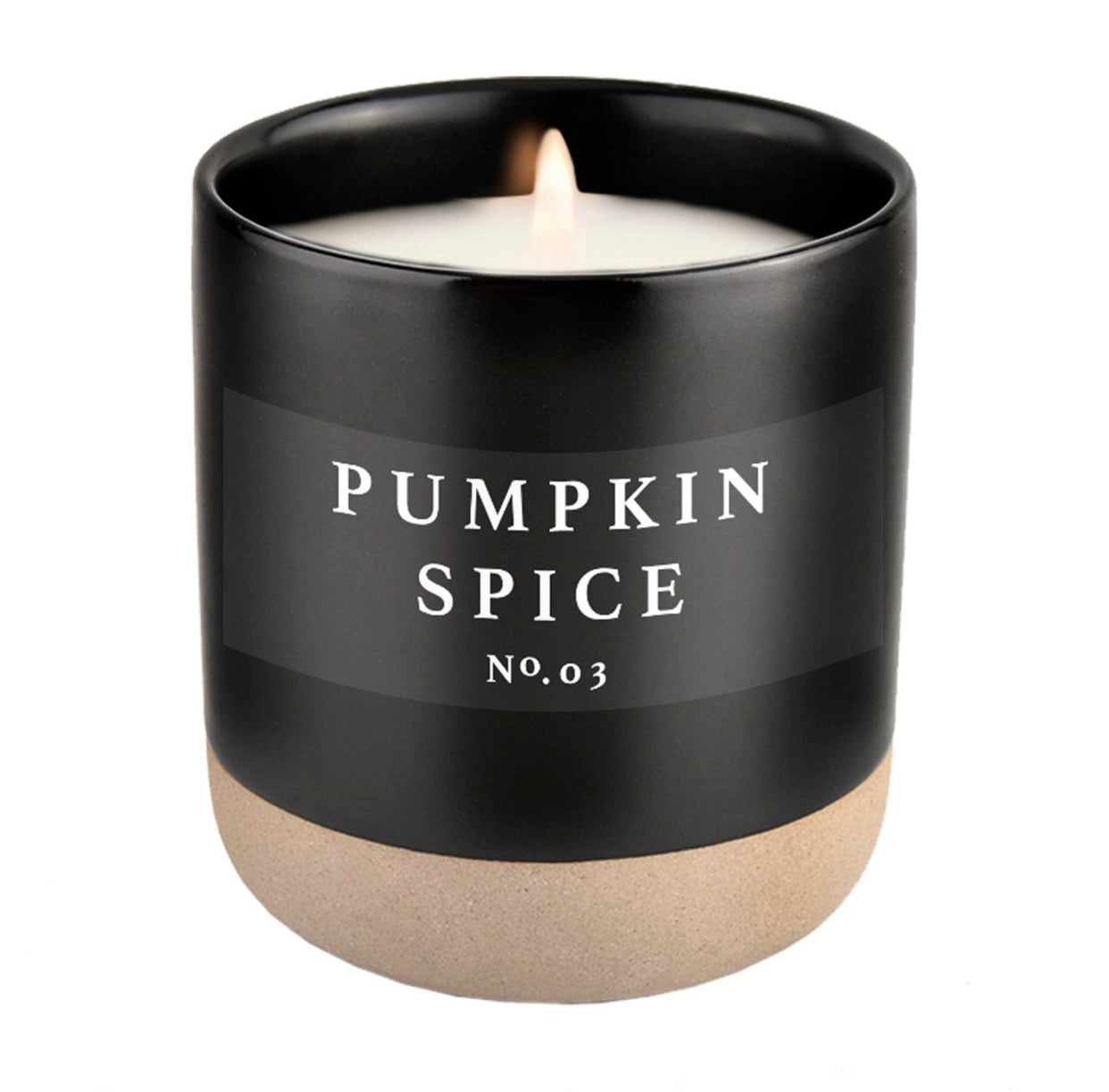 Pumpkin Spice Black Stoneware Jar Candle, 12 oz. Soy