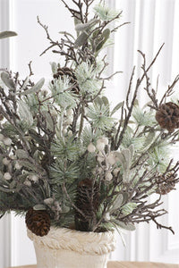Glittered Twiggy Light Pine & Mistletoe Stems, 32 in.H
