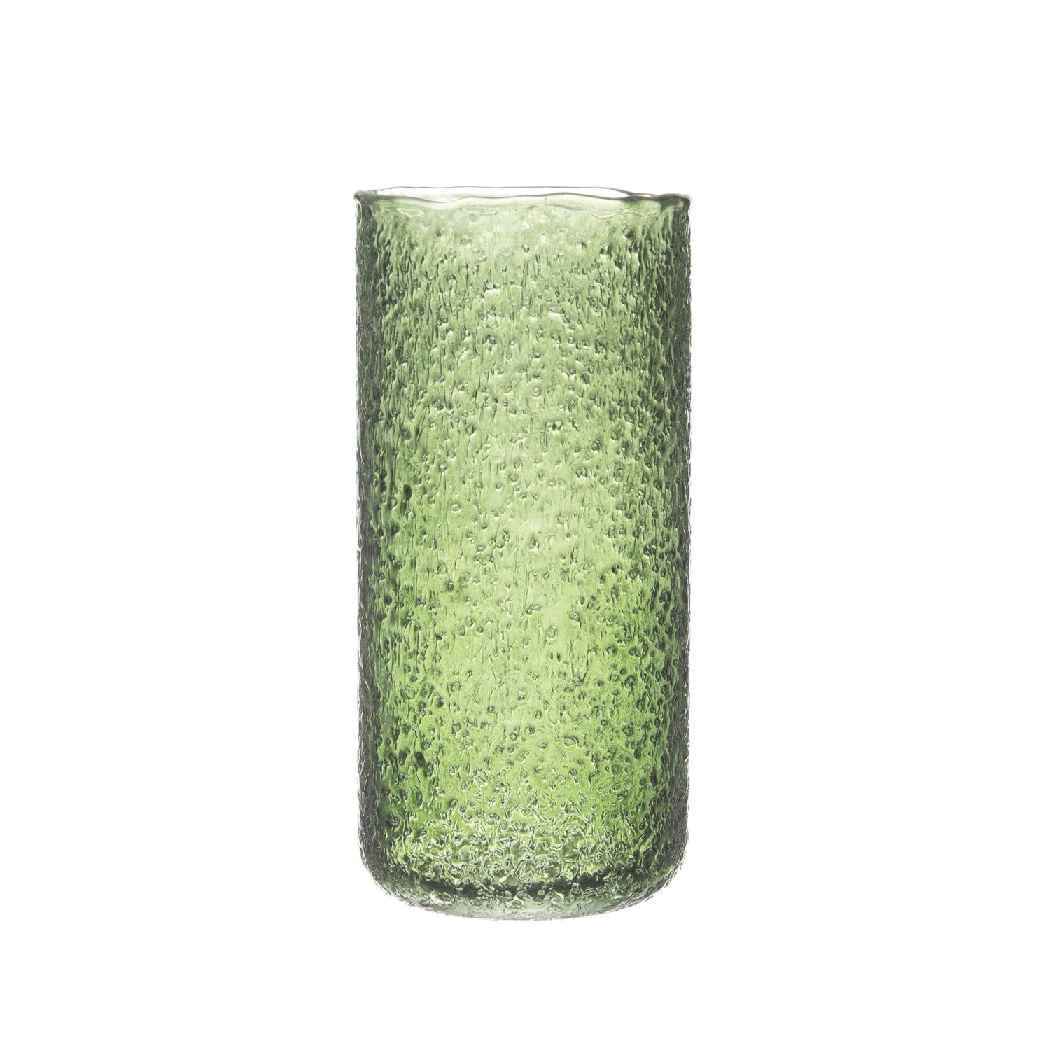 Beautiful textured green seeded glass vase or hurricane candle lantern 8.5 in. H by Creative Co-op