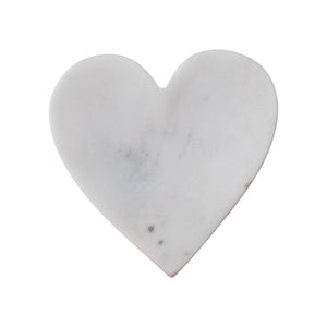 Heart-shaped White Marble Dish,  4 1/2"L