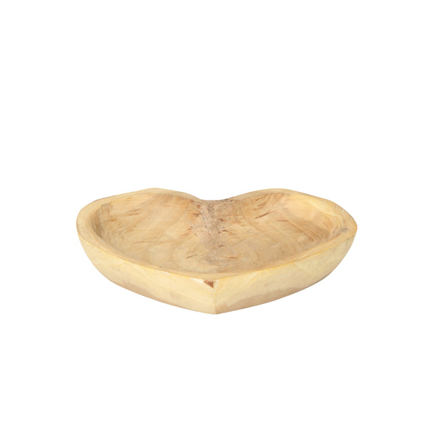 Heart Shaped Carved Wood Bowl