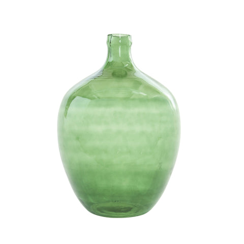 Large Glass Bottle Vase, Green