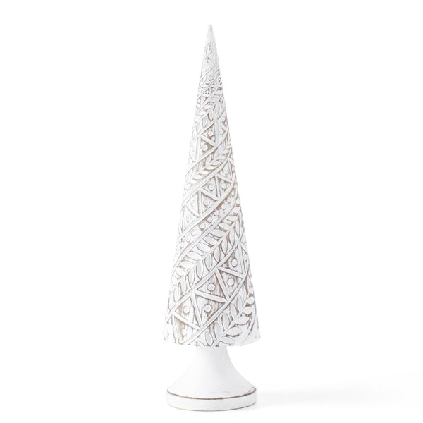 Whitewashed Carved Resin Christmas Trees