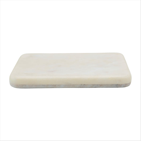 Reversible Beige & White Marble Cheese/Cutting Board, 10"L