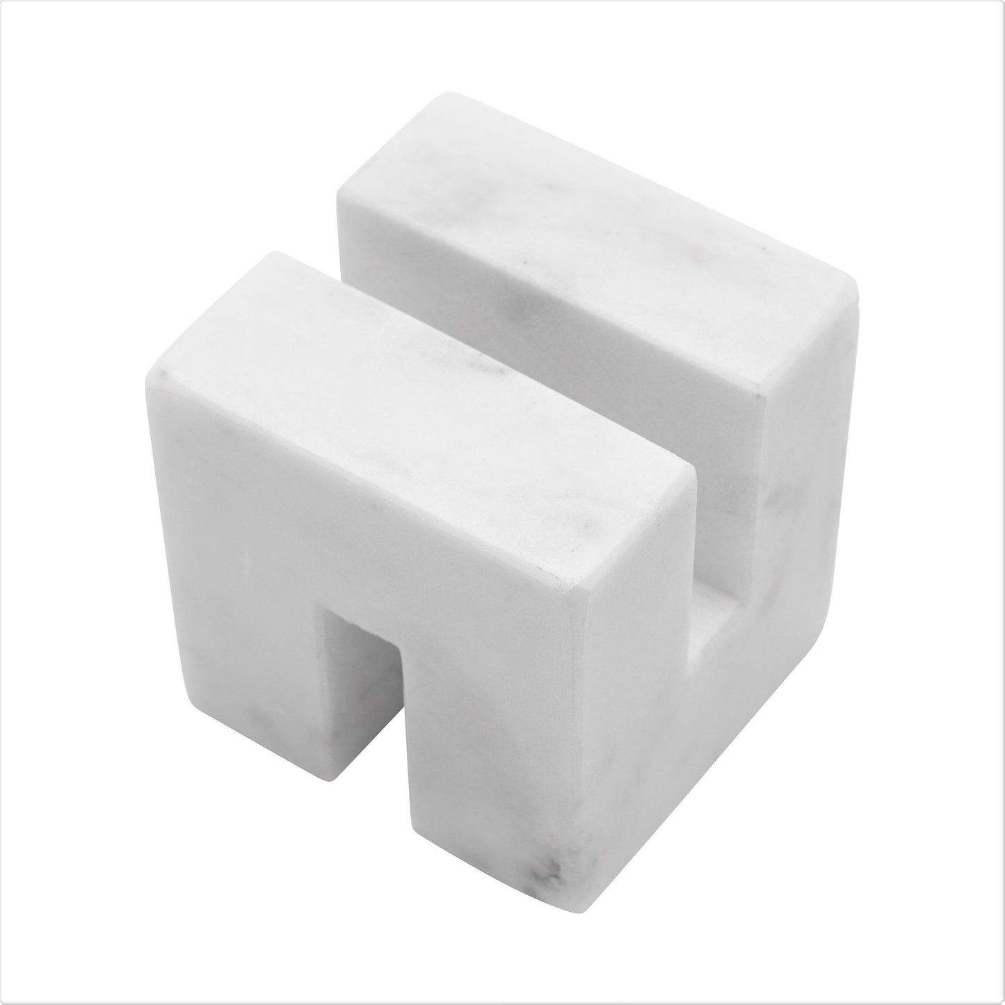 Decorative White Marble Block Stand,  3.5" Square