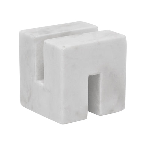 Decorative White Marble Block Stand,  3.5" Square