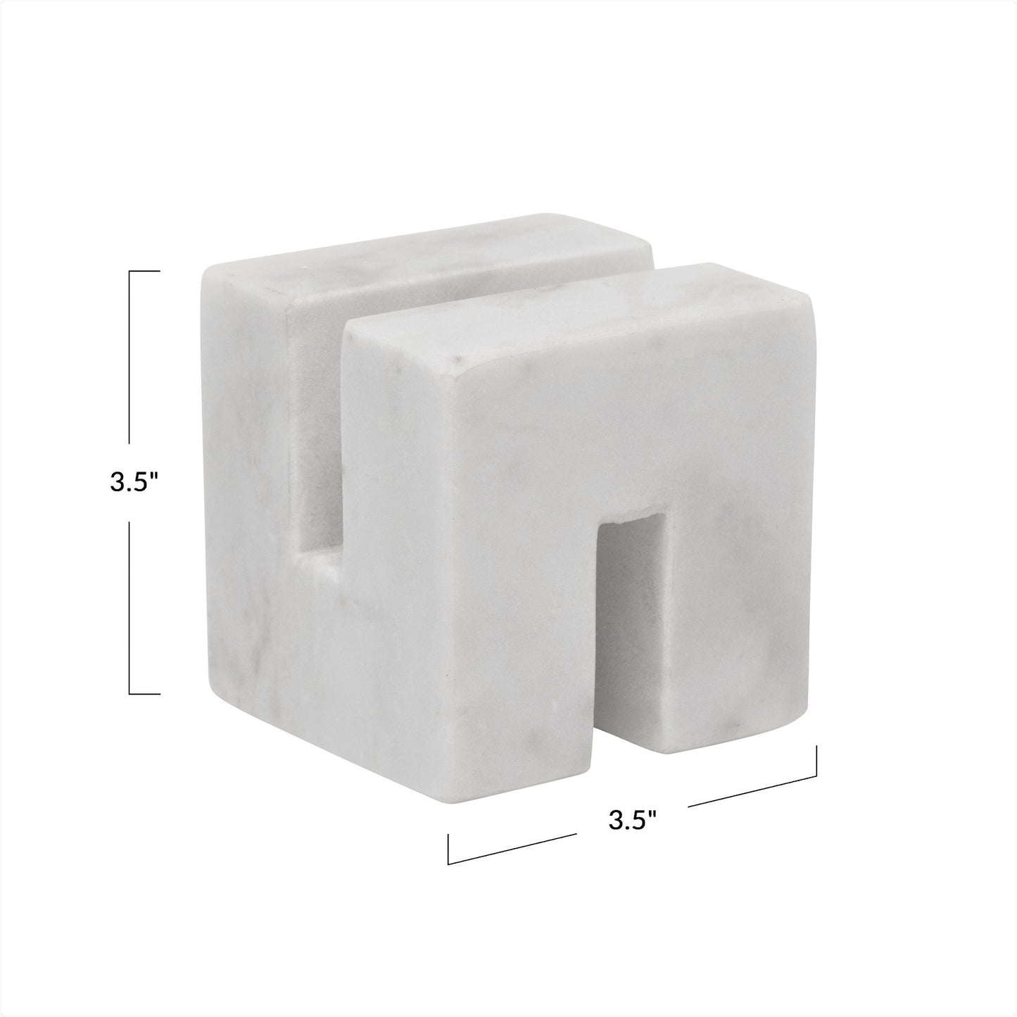 Decorative White Marble Block Stand,  3.5" Square