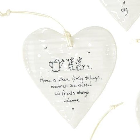 Family White Porcelain Heart Sentiment Gift Ornament