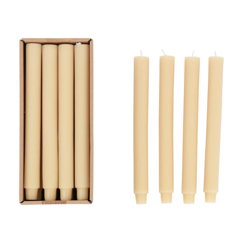 10in. Cream Pleated Taper Candles