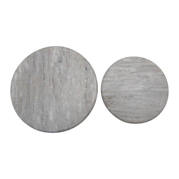 Large Round Beige & White Marble Reversible Cheese Board, 10 in. Dia.