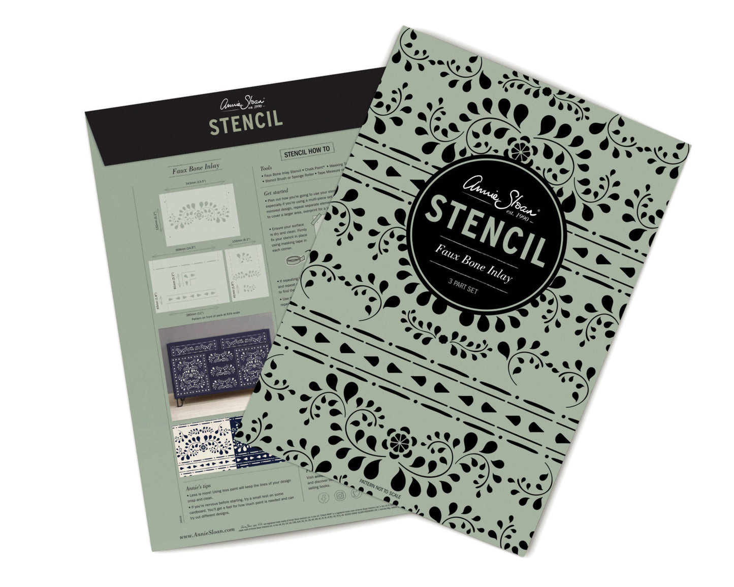 Annie Sloan Stencil- Faux Bone Inlay