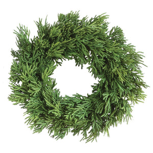 Round Faux Cedar Wreath, 10”