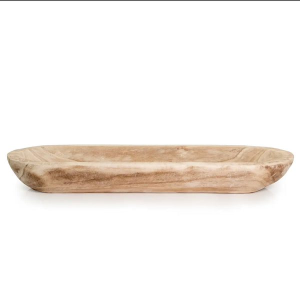 Long Wood Dough Bowl Tray, 24in.L