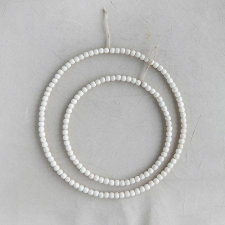 Small Metal and Wood Bead Circle Wreath- 10 in. Dia.