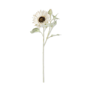 Cream Sunflower with Bloom and Bud, 18 in.H