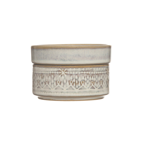 Round Stackable Stoneware Container