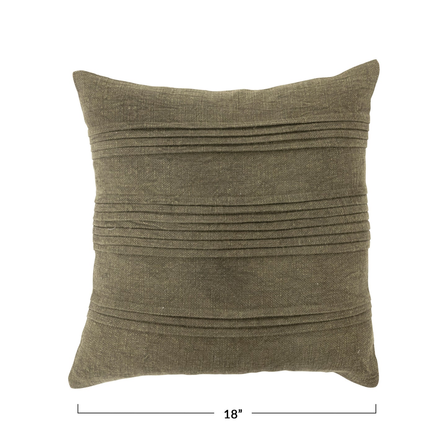 Green Pleated Cotton Down Pillow